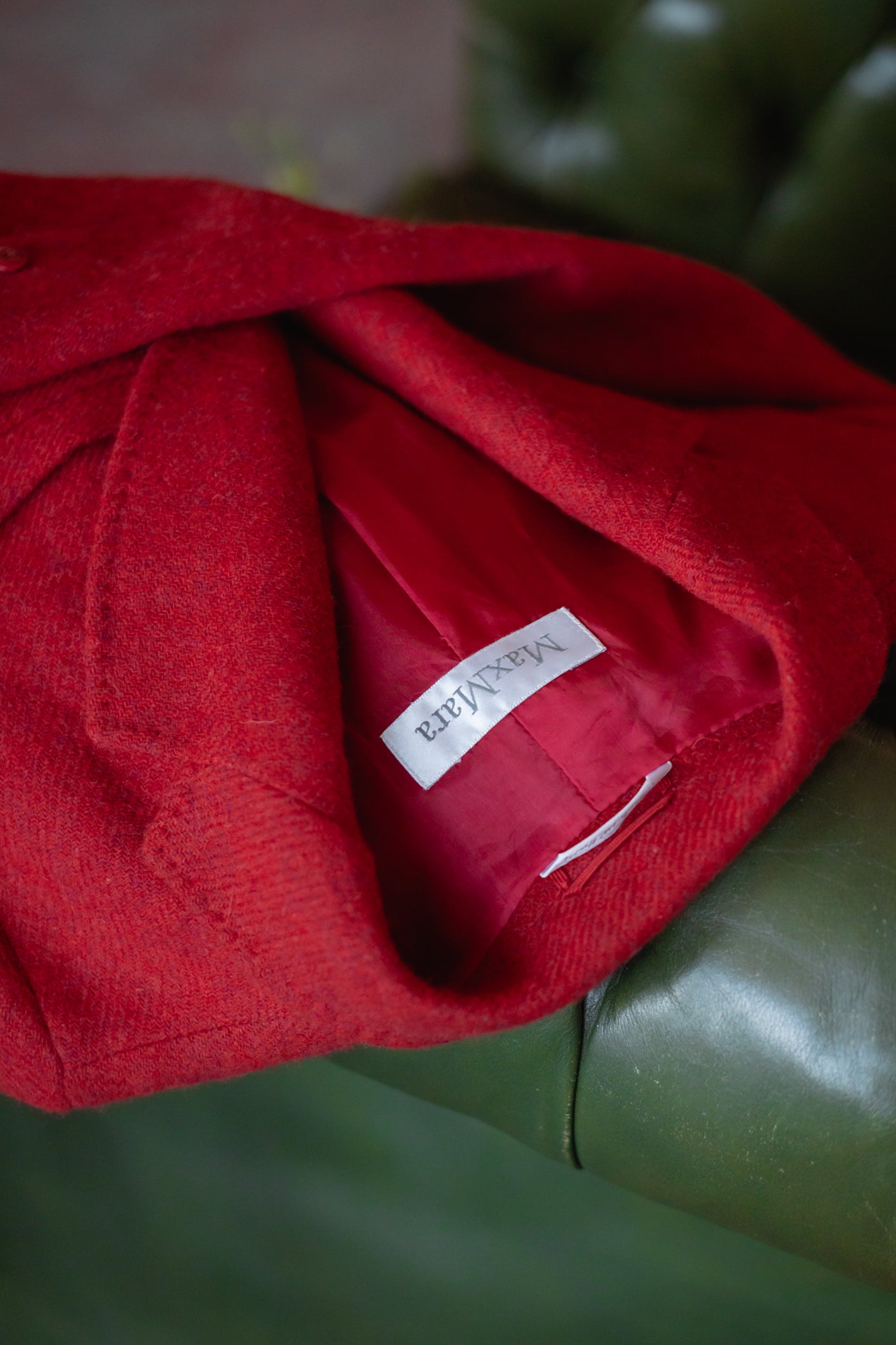 Max Mara Pure Wool Blazer in Red