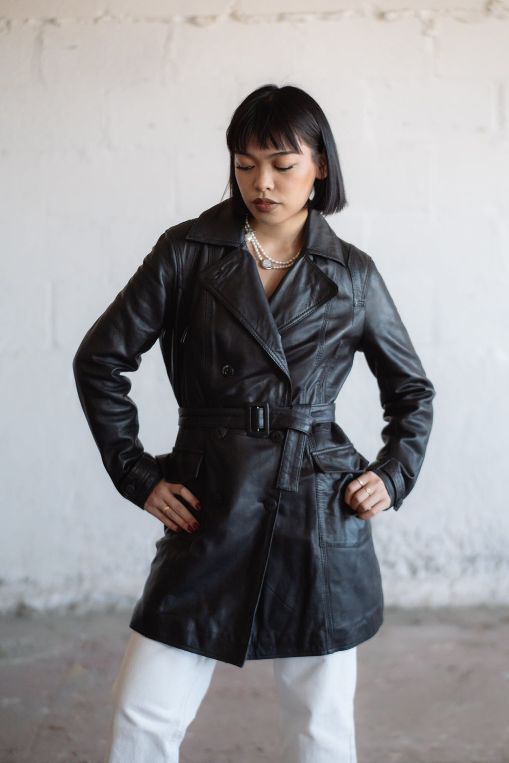 Leather Longline Coat