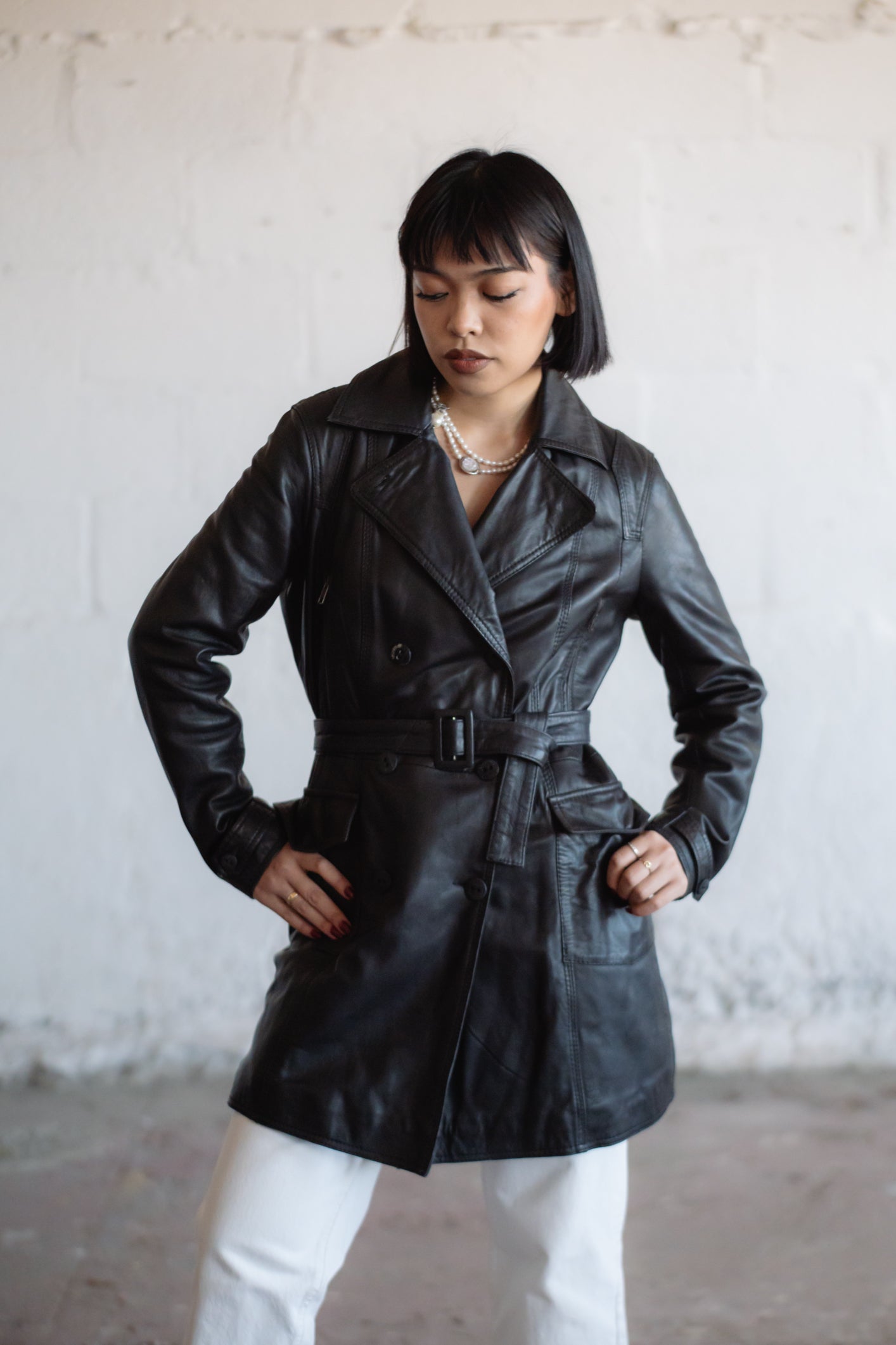 Leather Longline Coat