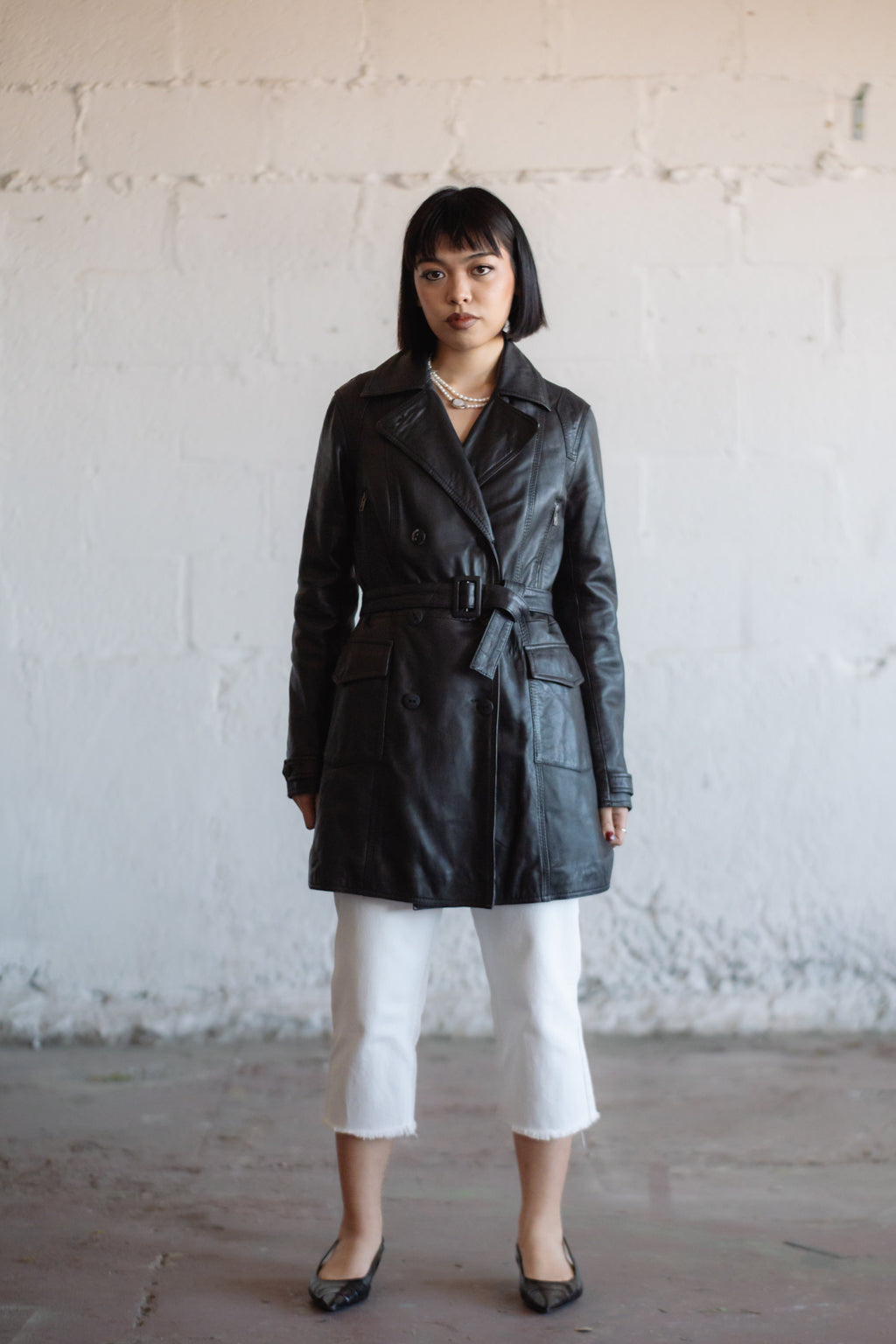 Leather Longline Coat