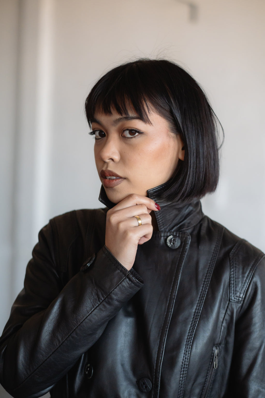 Leather Longline Coat