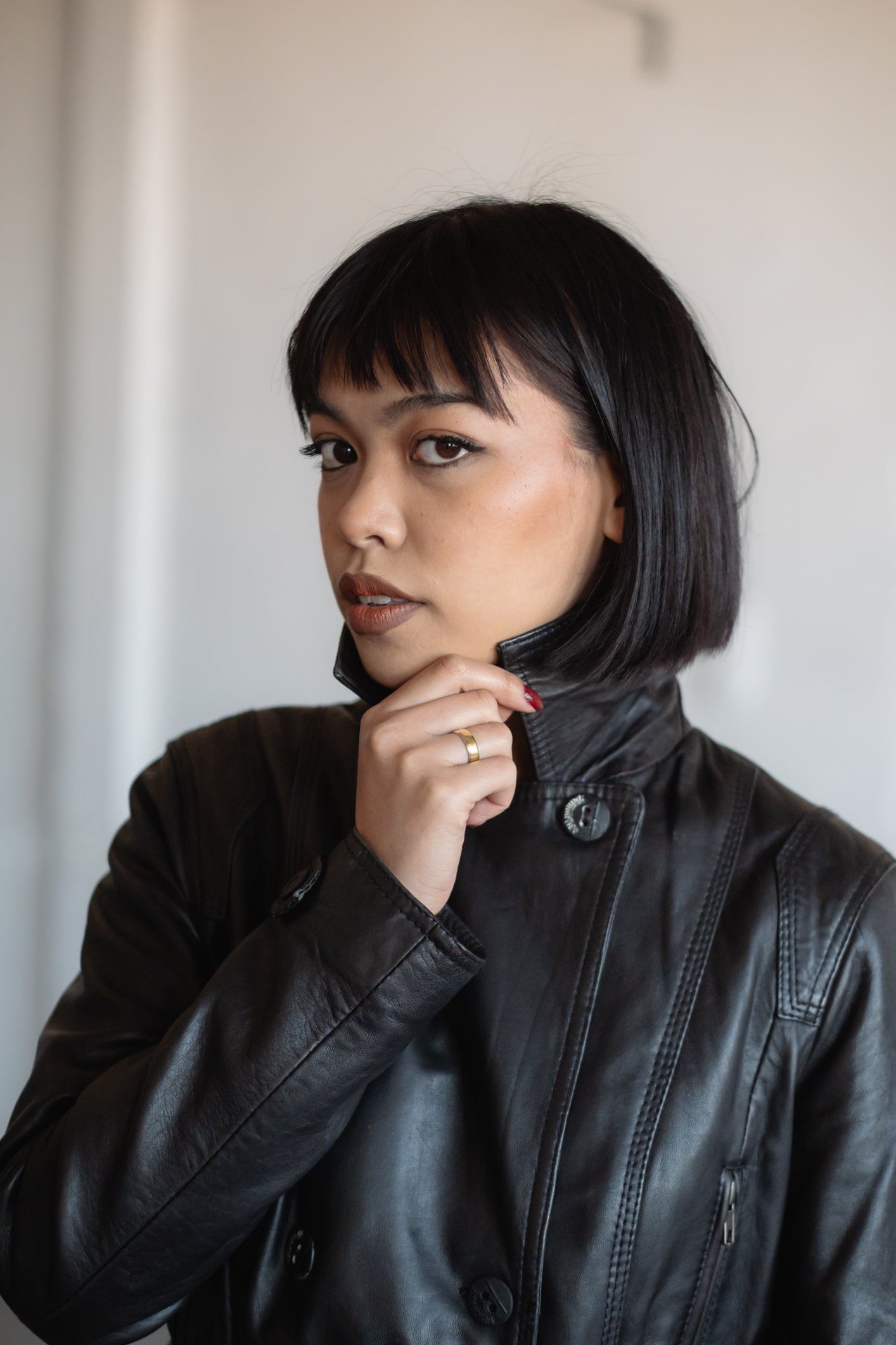 Leather Longline Coat