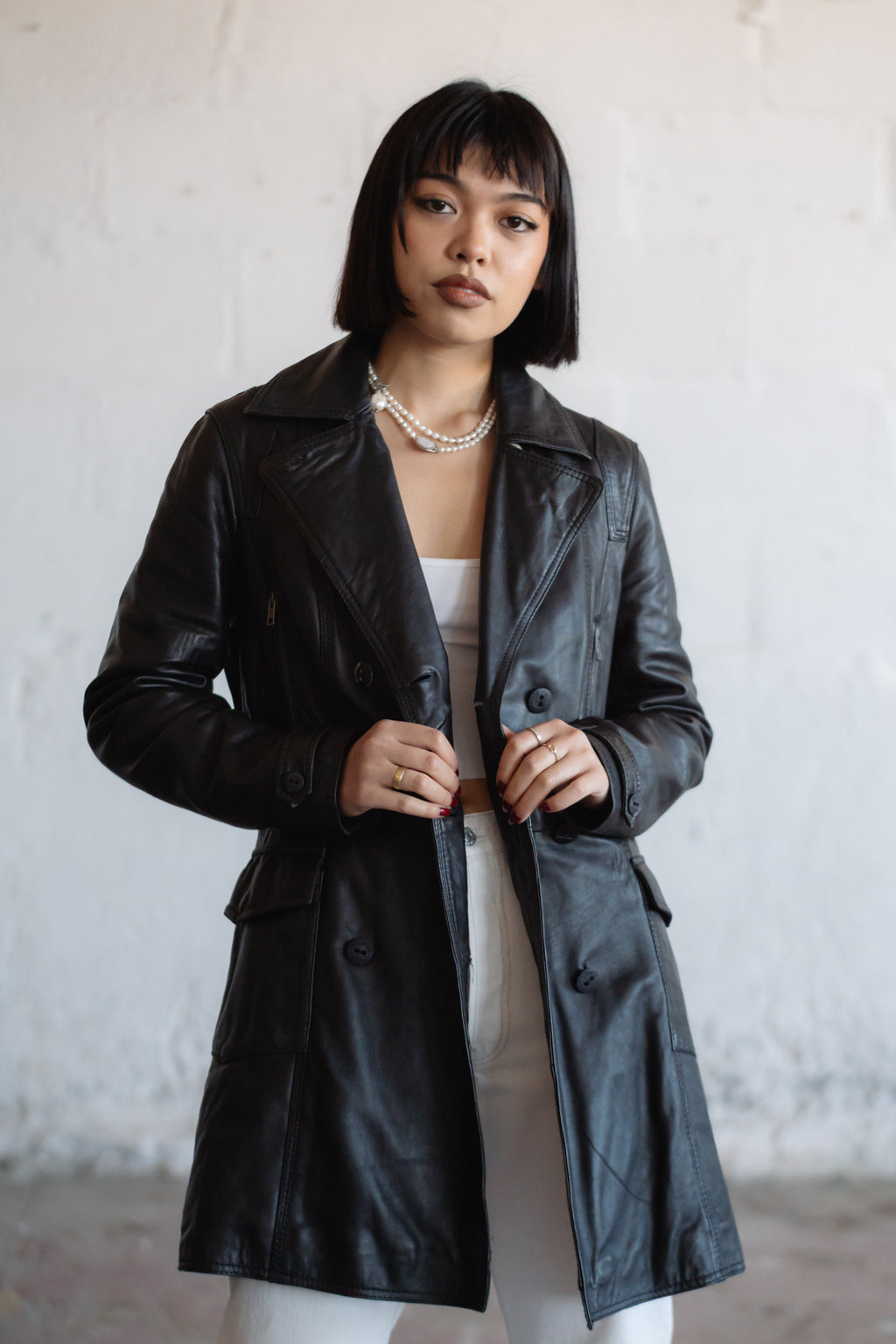 Leather Longline Coat