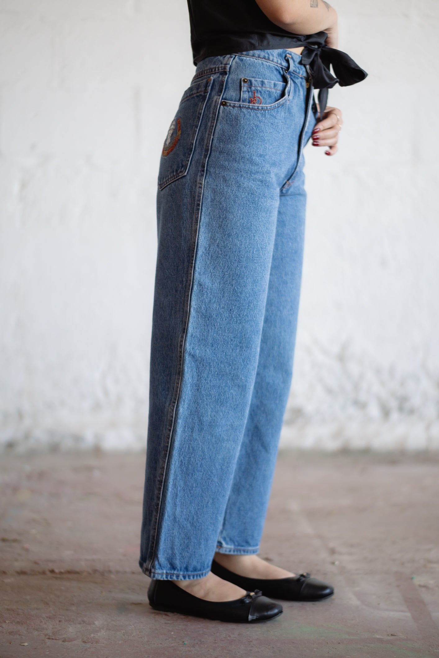 Roccobarocco High-Rise Straight Leg Jeans