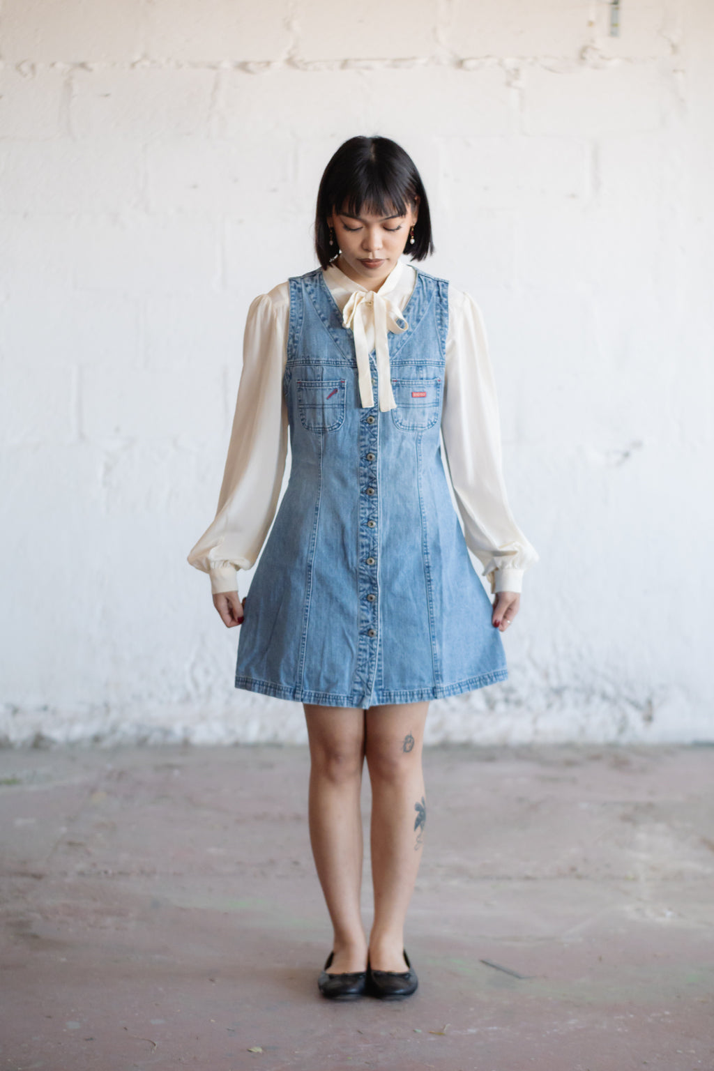 Denim Button-Down Dress