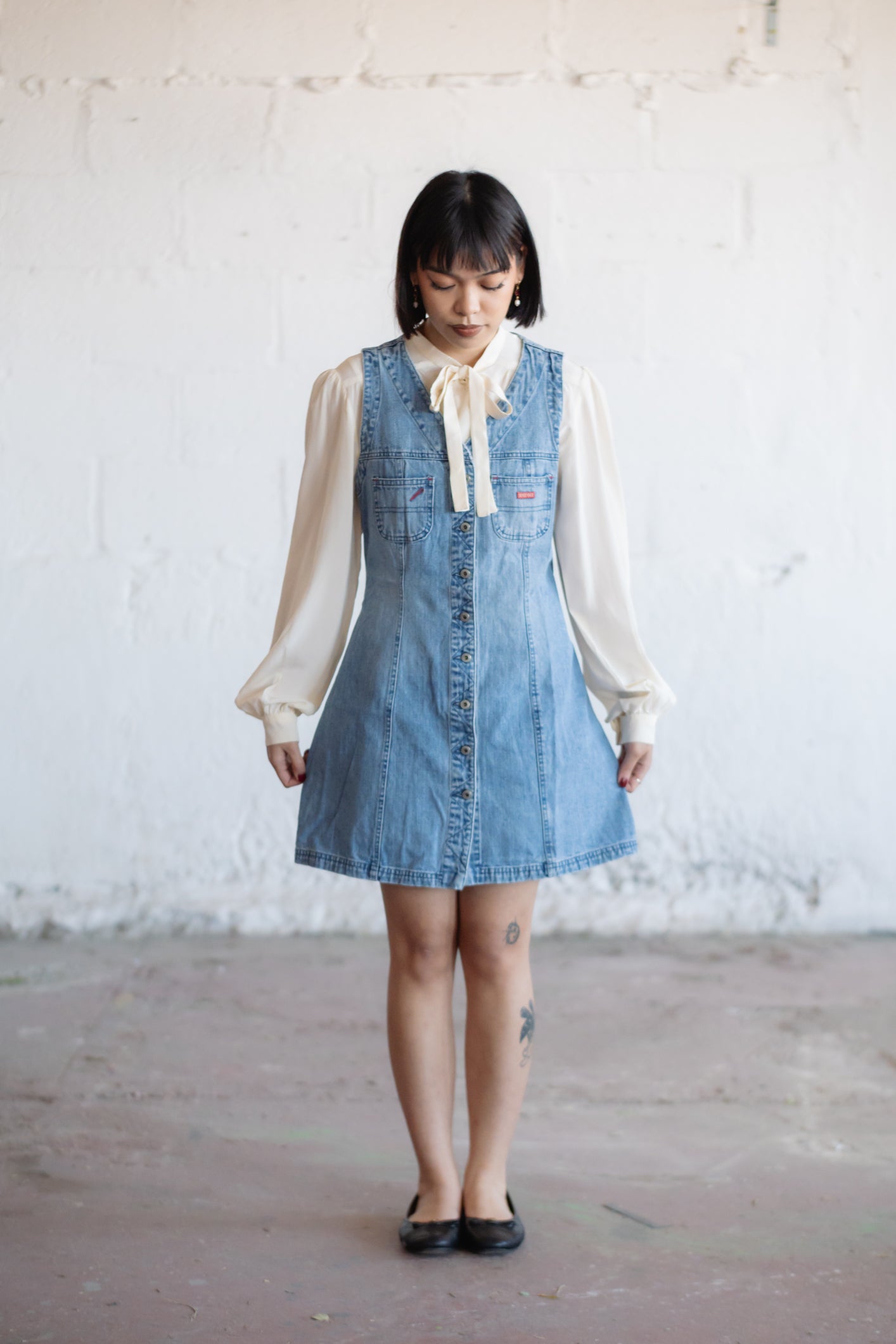 Denim Button-Down Dress